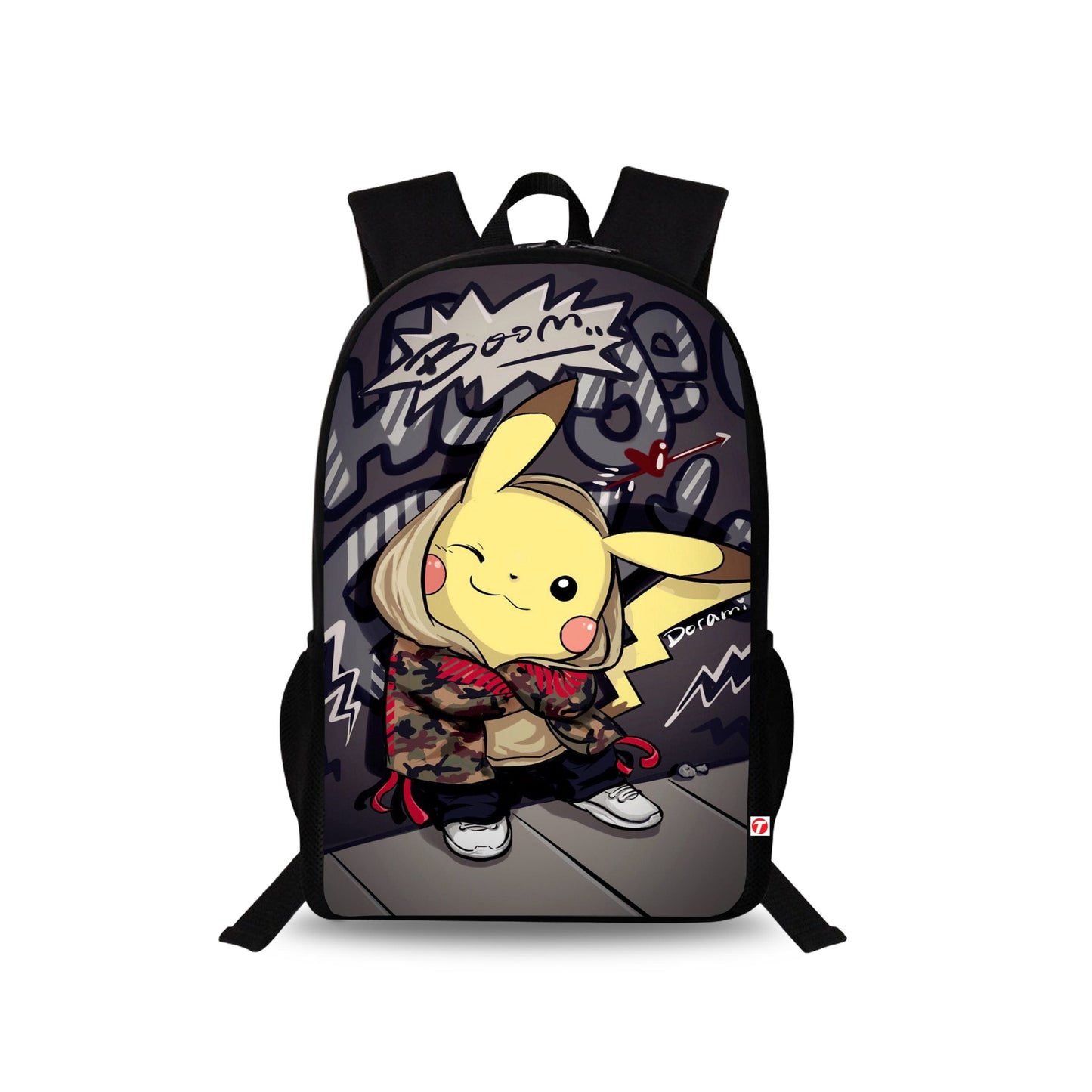 Traverse Pikachu Bags For Boys & Girls. Digitally printed on Fabric with latest technology. Dual Compartment large backpack