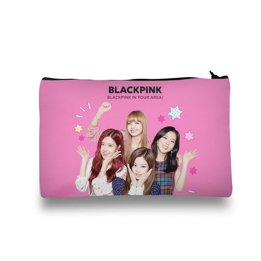 Black Pink Pencil Pouch (Digitally printed on Cloth)
