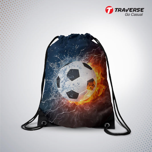 Football Digitally Printed Drawstring Bag