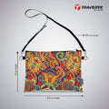 Girl Floral Pouch - (Digitally printed on Cloth) With Shoulder Strap.