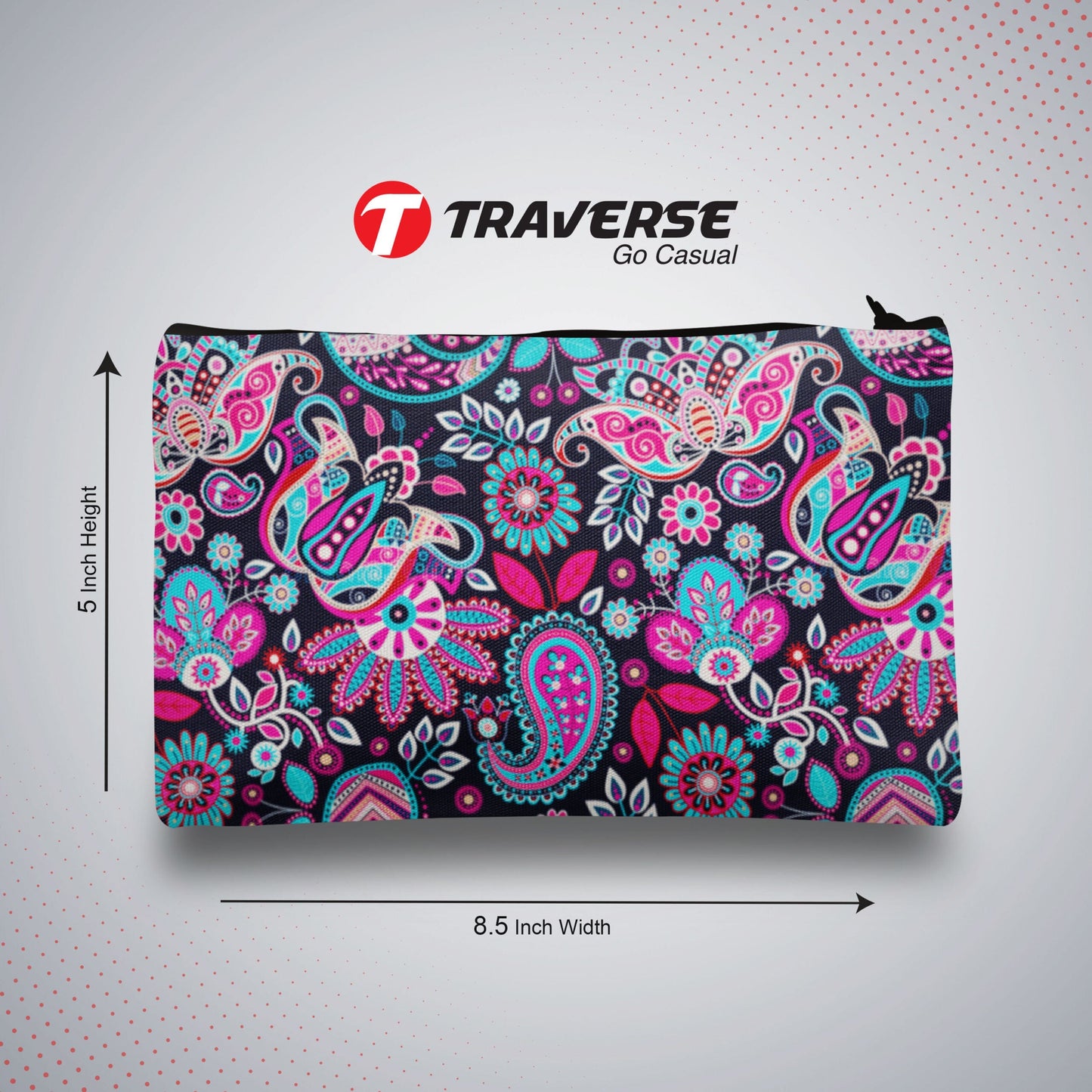 Floral Pencil Pouch For Girls (Digitally printed on Cloth)