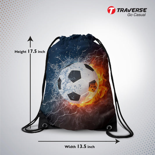 Football Digitally Printed Drawstring Bag