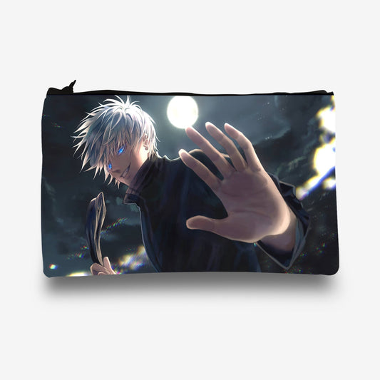 Traverse (Goju Satoru Anime, Jujutsu, Art) Pencil pouch for Boys & Girls. Printed on Fabric.