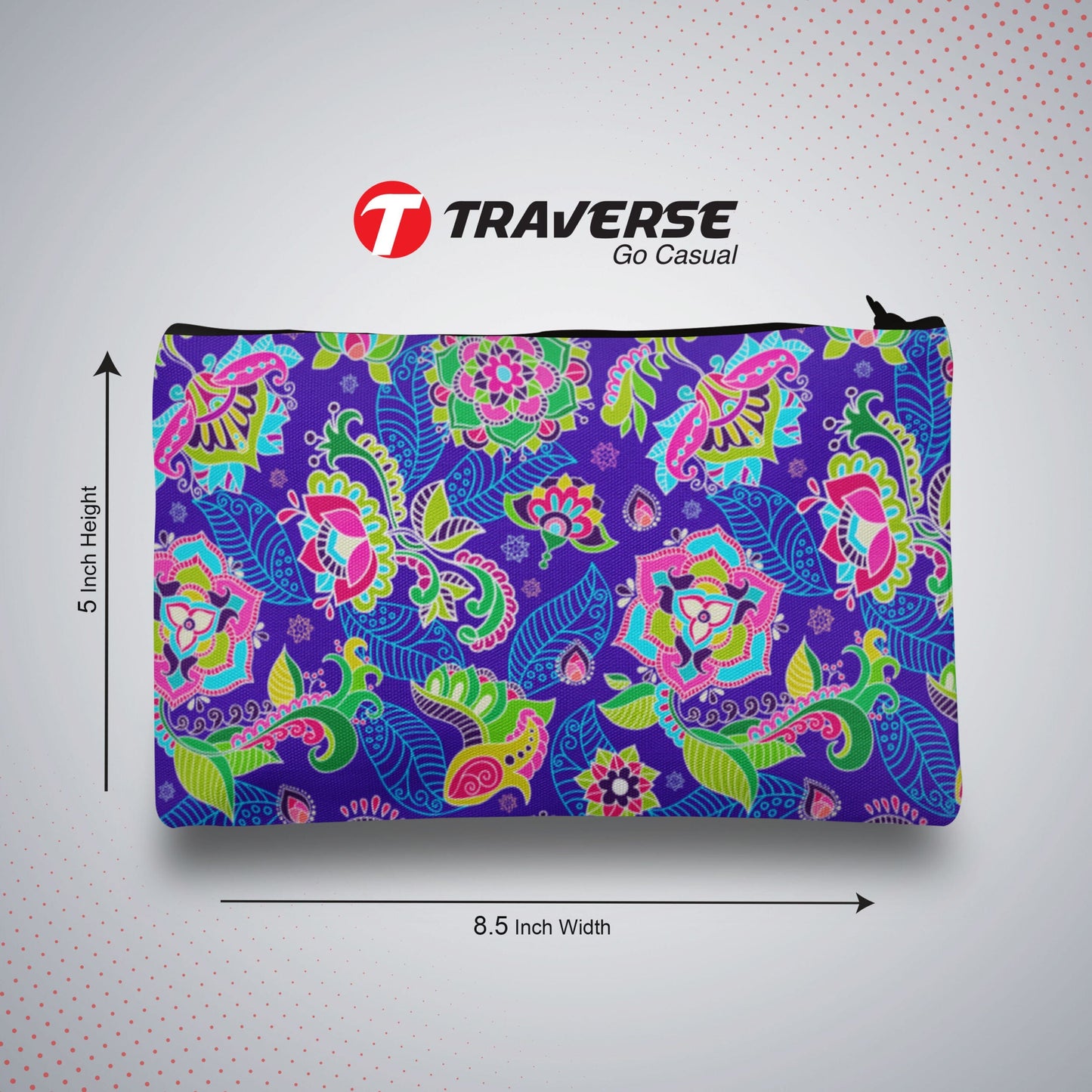 Floral Pencil Pouch For Girls (Digitally printed on Cloth)