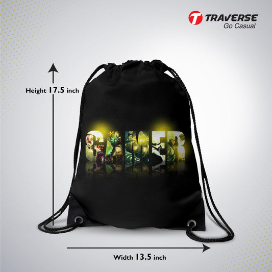 Gamer Digitally Printed Drawstring Bag