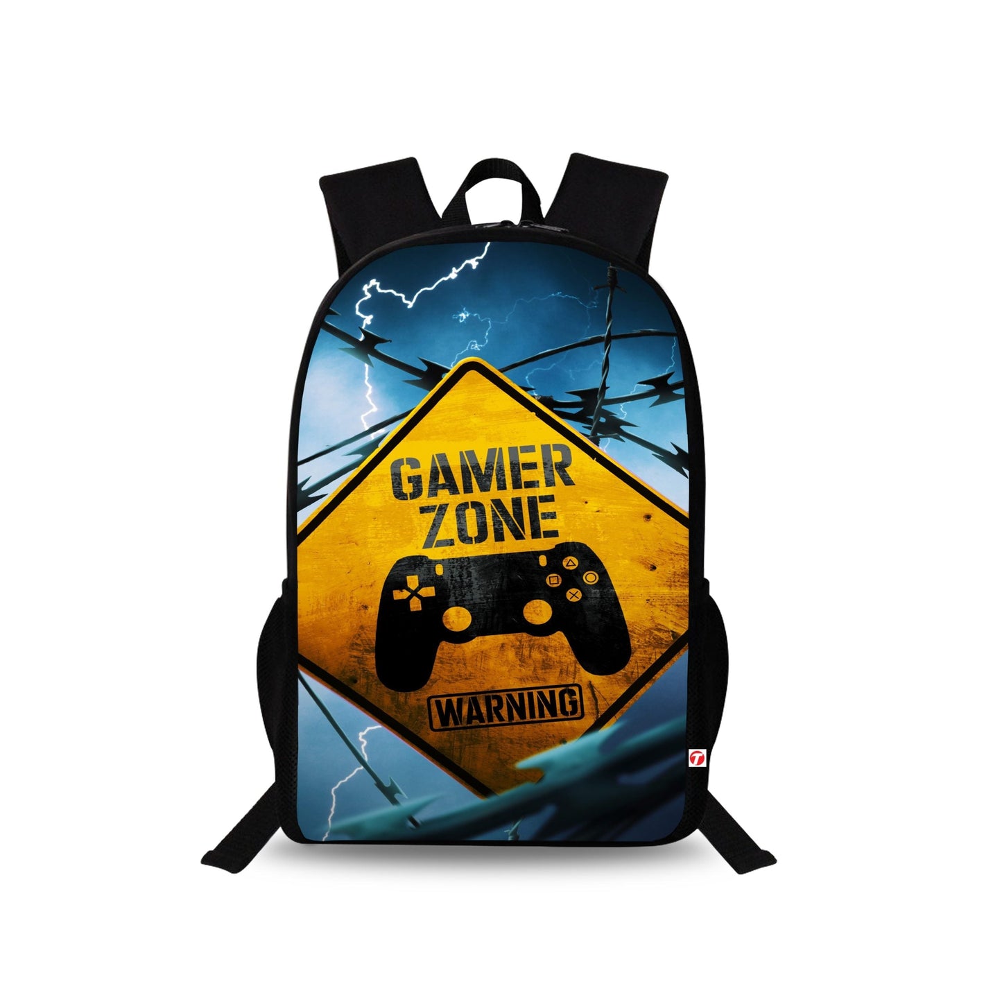 Traverse Gamer Zone Bags For Boys & Girls. Digitally printed on Fabric with latest technology. Dual Compartment large backpack