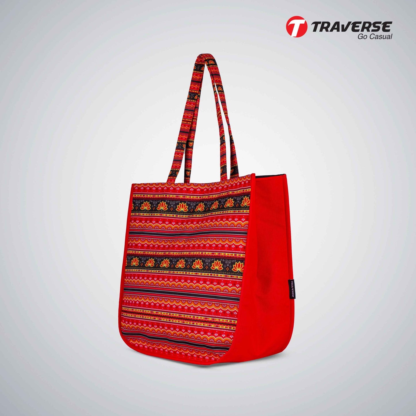 Traverse red & black printed Tote Bag for Women, Market Bag, Cute Tote Bag Aesthetic Purse, Handbag