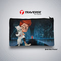 Traverse (Peabody and Sherman) Pencil pouch for Boys & Girls. Printed on Fabric.