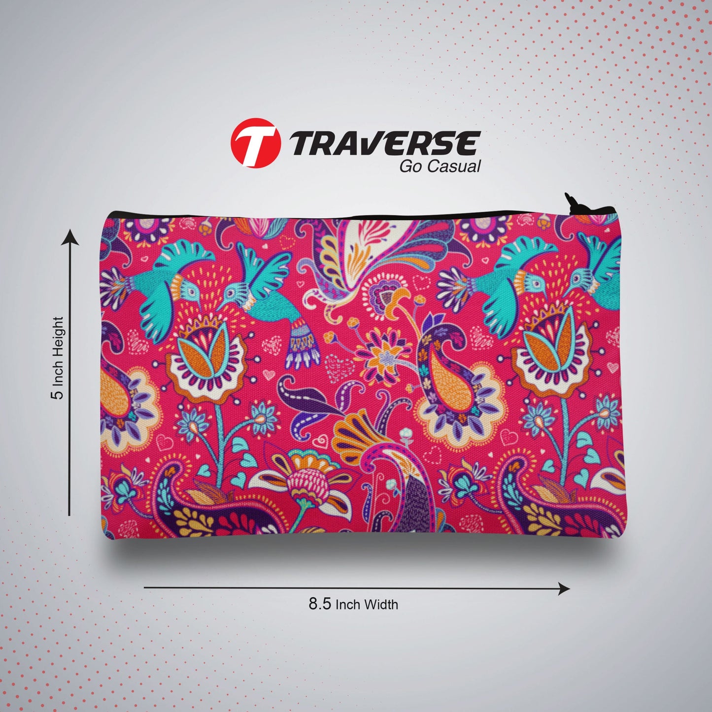Floral Pencil Pouch For Girls (Digitally printed on Cloth)