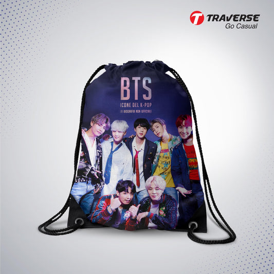 BTS Digitally Printed Drawstring Bag