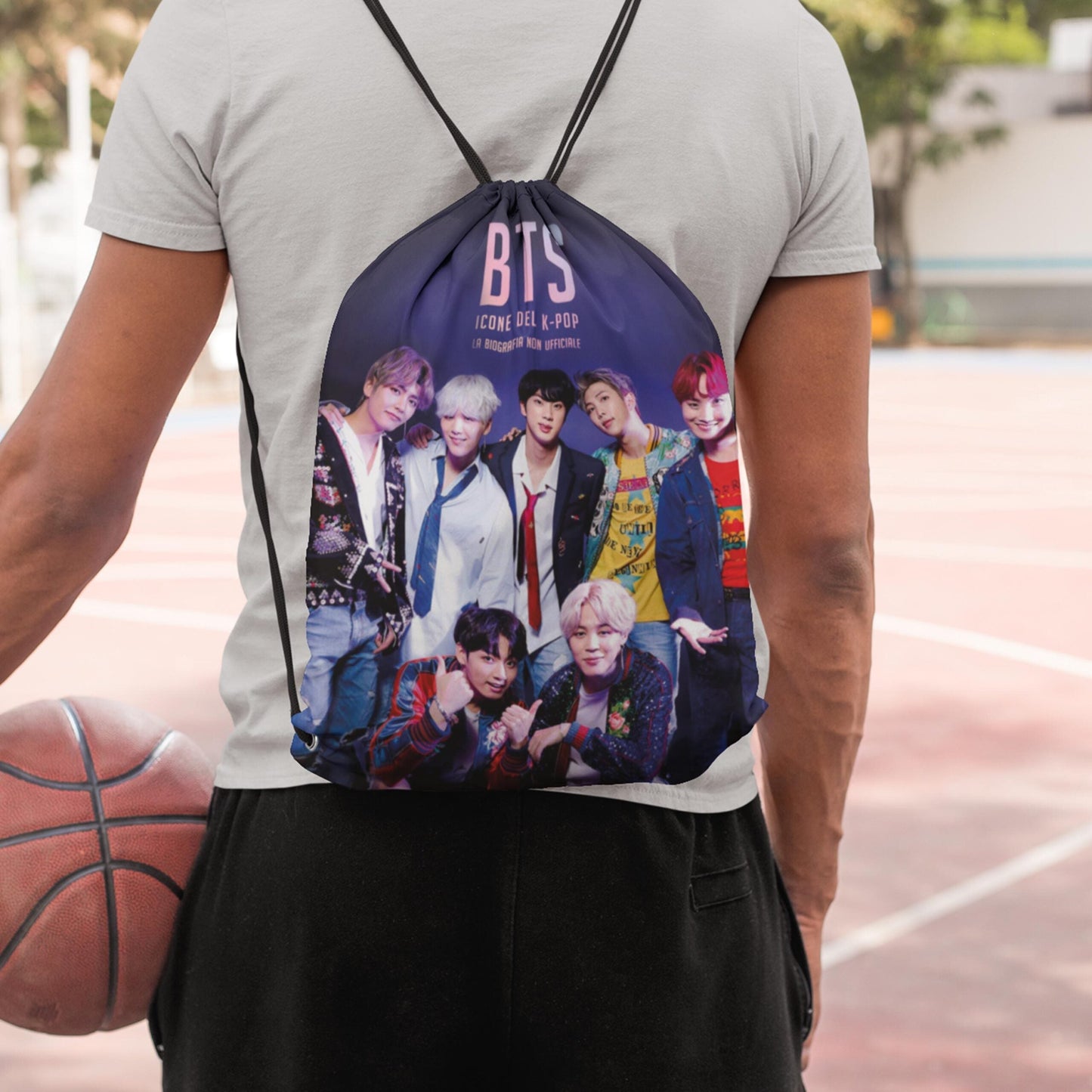 BTS Digitally Printed Drawstring Bag