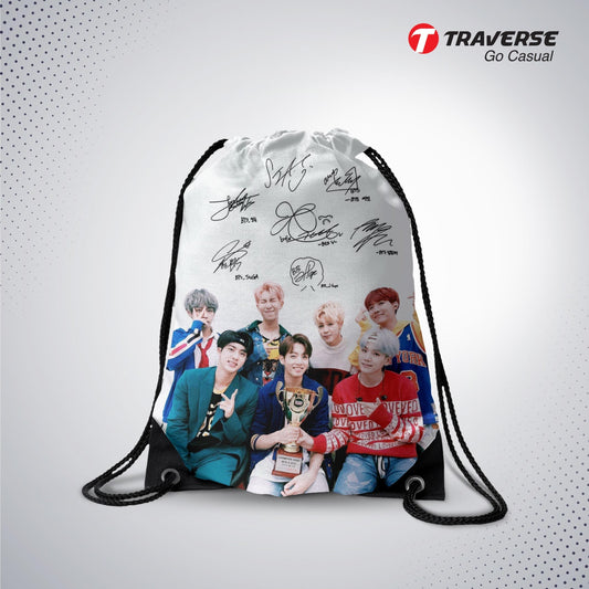 BTS Digitally Printed Drawstring Bag