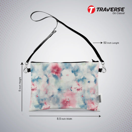 Girl Abstract design - Pouch (Digitally printed on Cloth) with shoulder strap