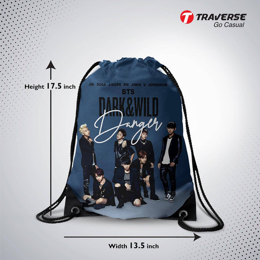 BTS Digitally Printed Drawstring Bag