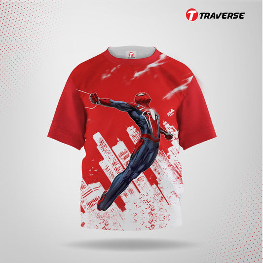 Spider Man Digitally Printed Fashion T-shirts for Kid's by Traverse