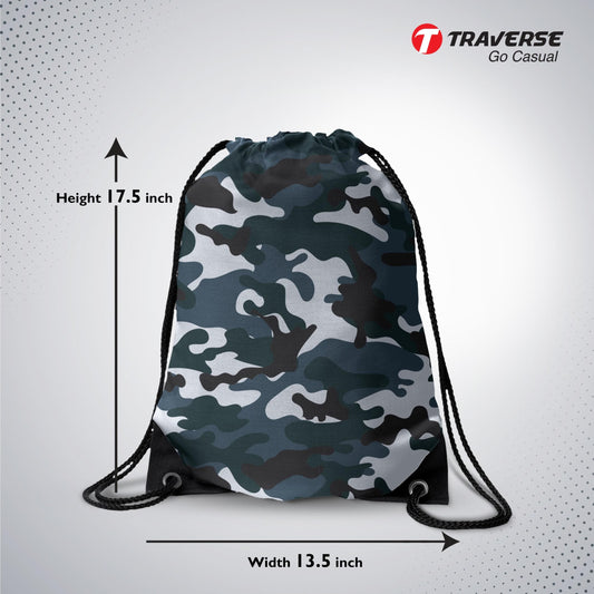 Camouflage Digitally Printed Drawstring Bag