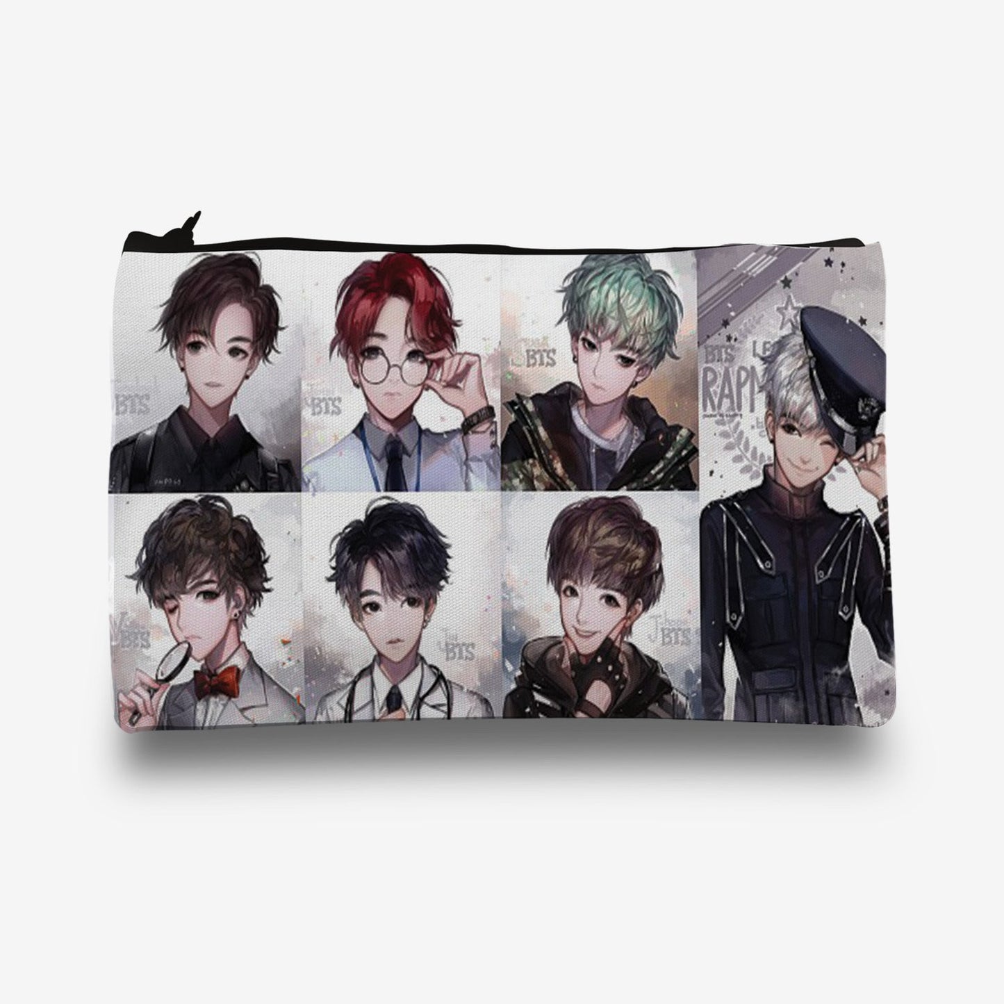 Traverse BTS / BT21 pencil pouch for boys & girls. Digitally printed on Fabric with both sides printed