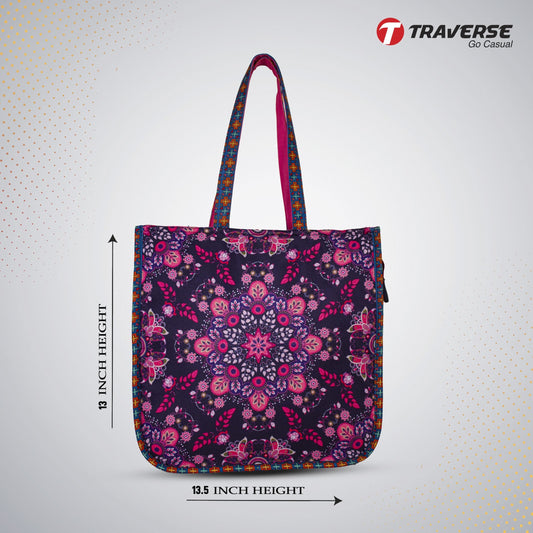 Traverse Floral Tote Bag for Women, Market Bag, Cute Tote Bag Aesthetic Purse, Handbag for Work, Book Bag, Accessories, Supplies, Office.