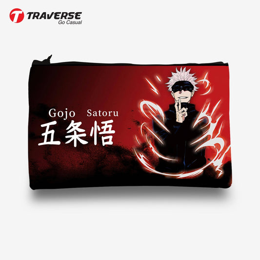 Traverse (Goju Satoru Anime, Jujutsu, Art) Pencil pouch for Boys & Girls. Printed on Fabric.