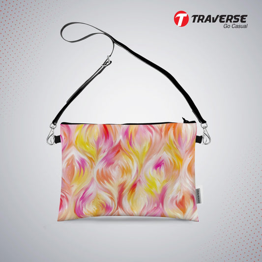 Girl Abstract design - Pouch (Digitally printed on Cloth) with shoulder strap