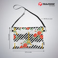 Girl Paris Floral design - Pouch (Digitally printed on Cloth) with shoulder strap
