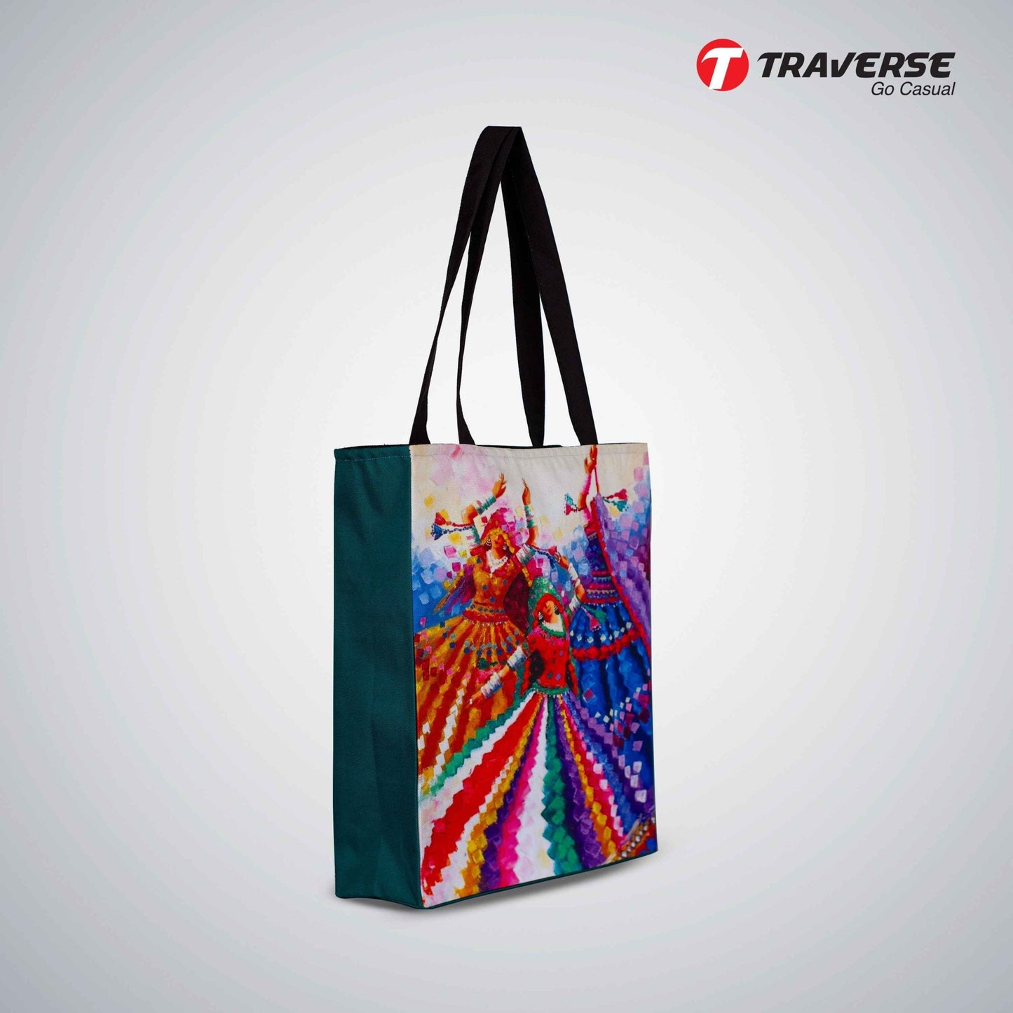 Traverse female dancing painting Canvas Printed Tote Bag for Women by - Market Bag, Cute Tote Bag Aesthetic Purse, Handbag