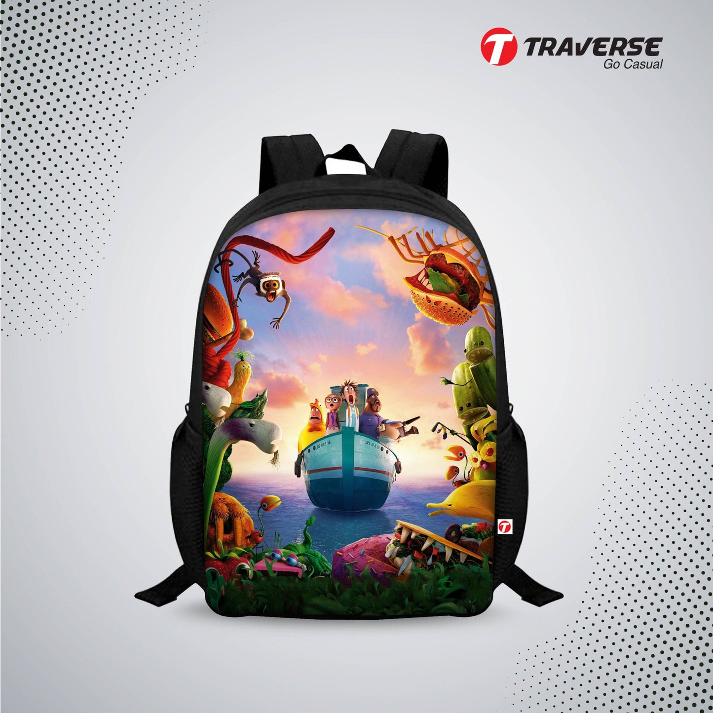 Kids Bag- Cloudy With a Chance of Meatballs (Digital Printed Backpack for Class 1 to 3)