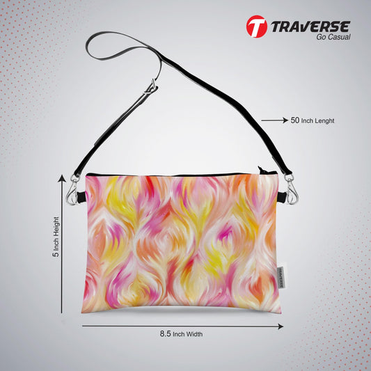 Girl Abstract design - Pouch (Digitally printed on Cloth) with shoulder strap