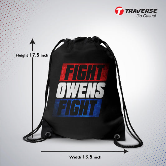 Fight Own's Fight Digitally Printed Drawstring Bag