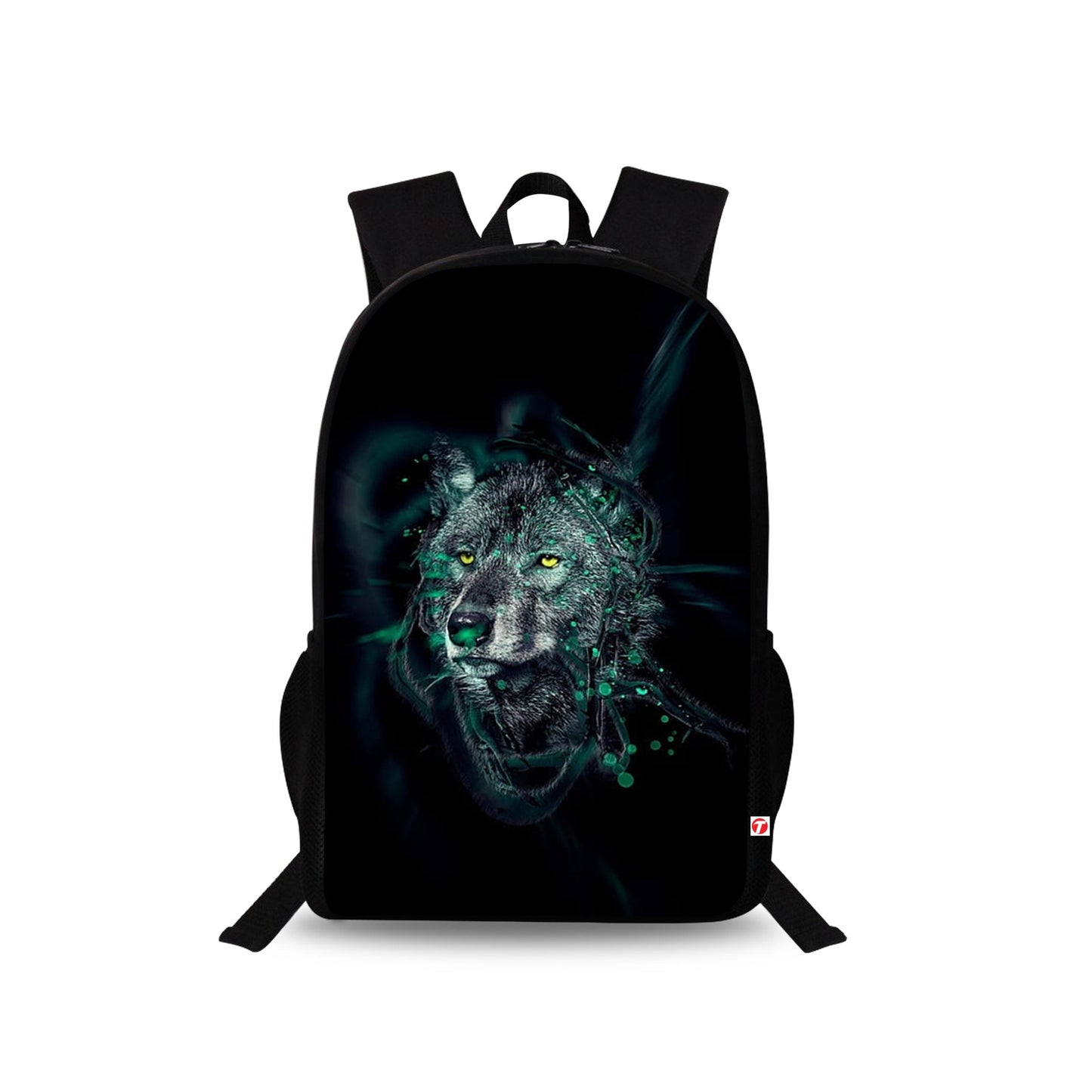 Traverse Green Wolf Bags For Boys & Girls. Digitally printed on Fabric with latest technology. Dual Compartment large backpack