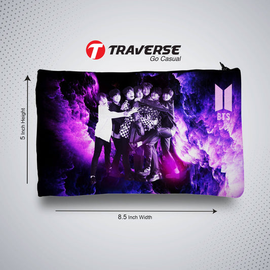 BTS pencil Pouch- Best Quality KPOP Pencil case (Digitally Printed on Fabric)