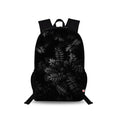 Traverse Black & White Leaves Bags For Boys & Girls. Digitally printed on Fabric with latest technology. Dual Compartment large backpack