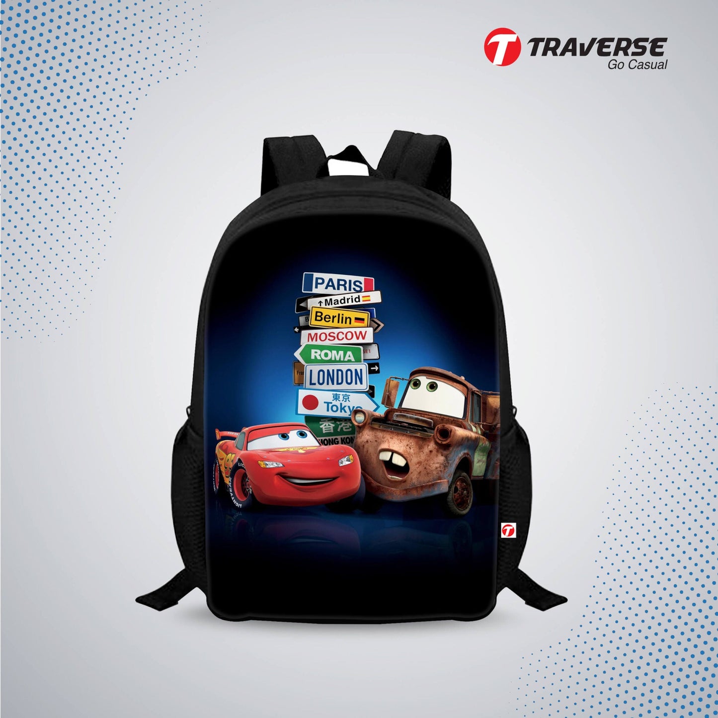 Kids Bag- Cars  (Digital Printed Backpack for Class 1 to 3)