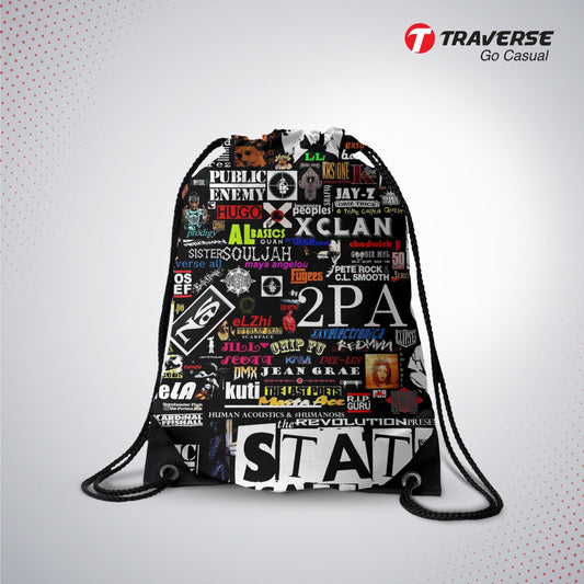 Graffiti Digitally Printed Drawstring Bag