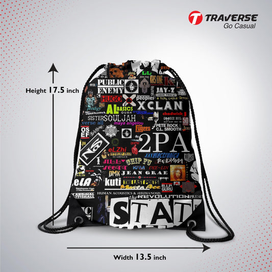Graffiti Digitally Printed Drawstring Bag