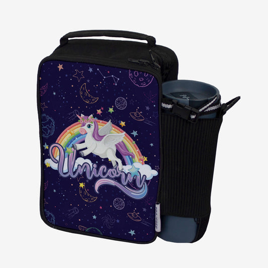 Unicorn Lunch Bag with option to carry water bottle- Digitally printed and manufactured by Traverse