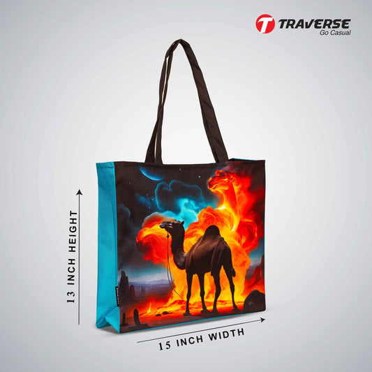 Traverse camel art Printed Tote Bag for Women by - Market Bag, Cute Tote Bag Aesthetic Purse, Handbag