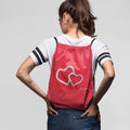 Heart Printed Drawstring Bag