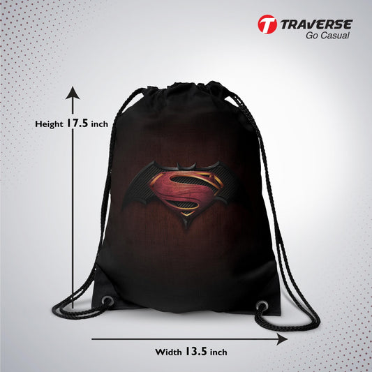 Super Man Digitally Printed Drawstring Bag