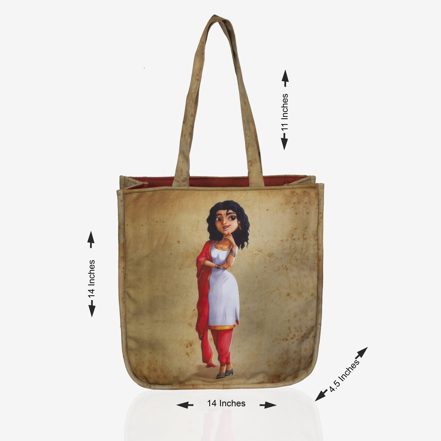 Traverse Canvas Printed Tote Bag for Women by TRAVERSE- Market Bag, Cute Tote Bag Aesthetic Purse, Handbag for Work, Book Bag, Accessories, Supplies, Office, School - 14x14.5 Inches