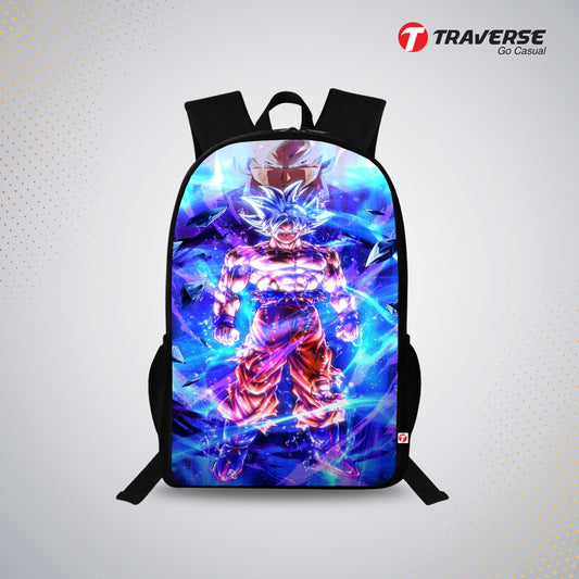 Traverse Dragon Ball Character Bags For Boys & Girls. Digitally printed on Fabric with latest technology. Dual Compartment large backpack