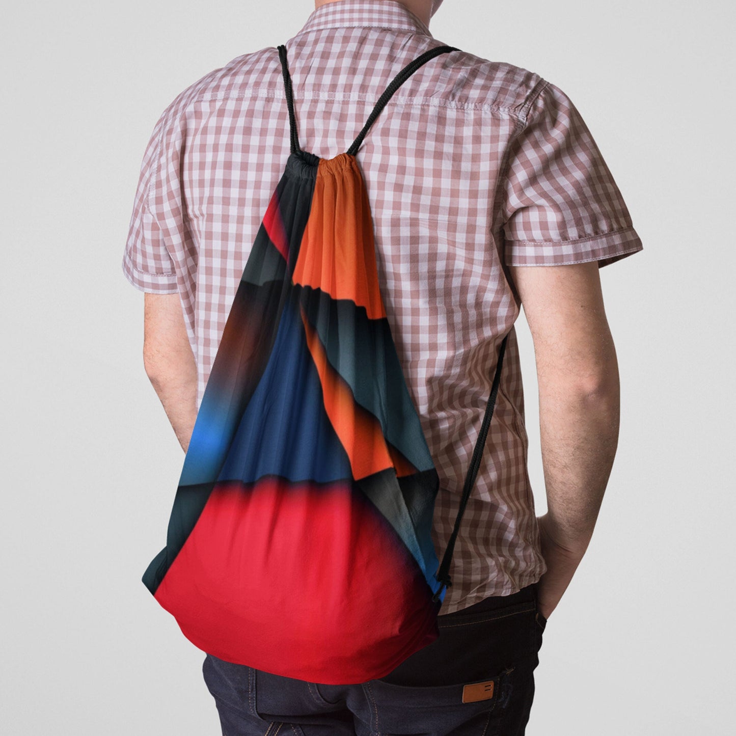 Black Drawstring Bag (Digitally printed on Cloth)