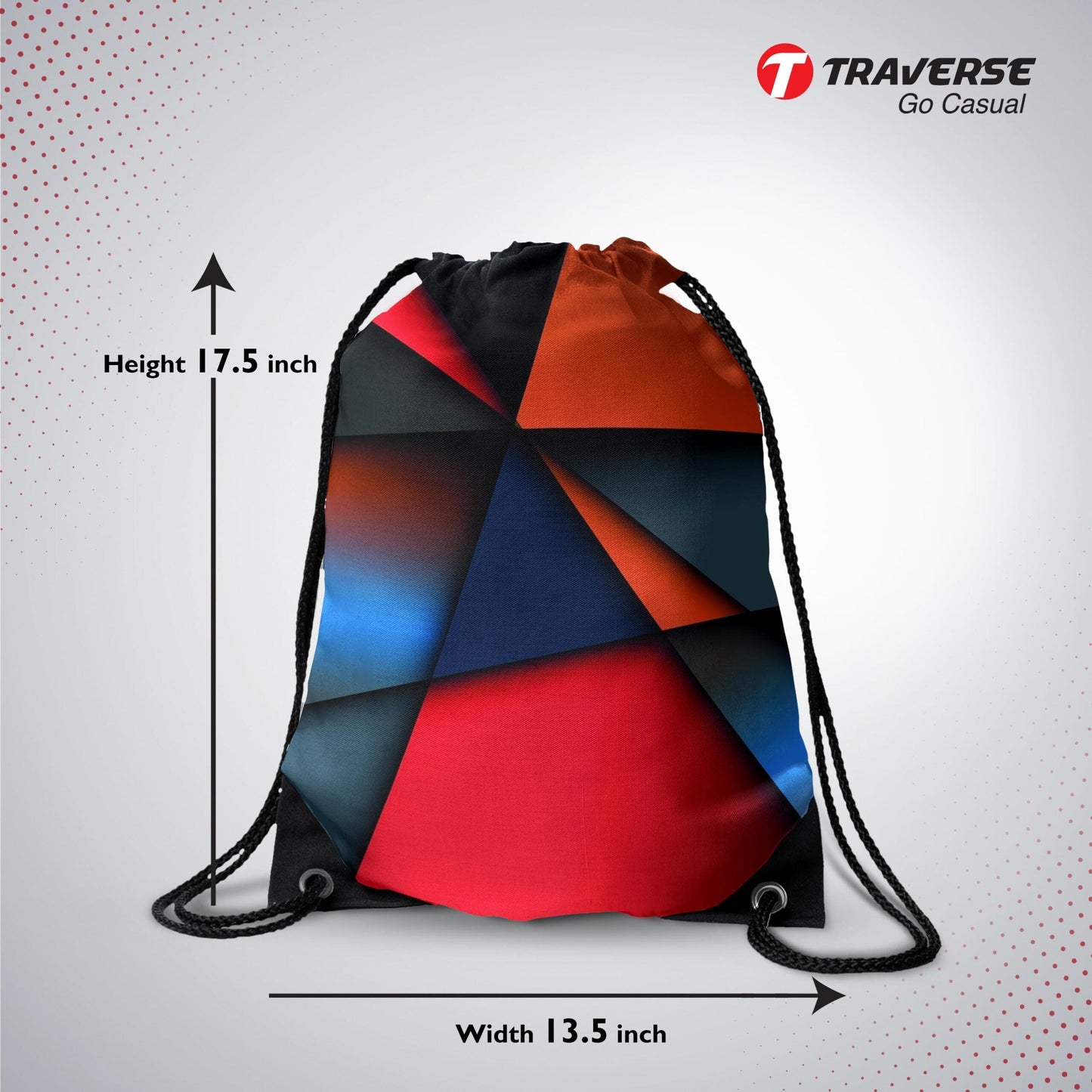 Black Drawstring Bag (Digitally printed on Cloth)