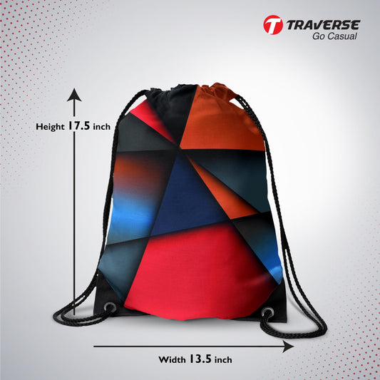 Black Drawstring Bag (Digitally printed on Cloth)
