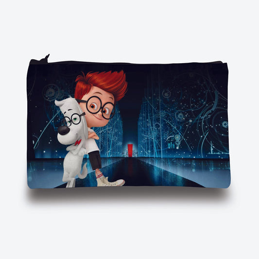 Traverse (Peabody and Sherman) Pencil pouch for Boys & Girls. Printed on Fabric.