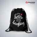 Laughing Digitally Printed Drawstring Bag