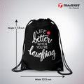 Laughing Digitally Printed Drawstring Bag