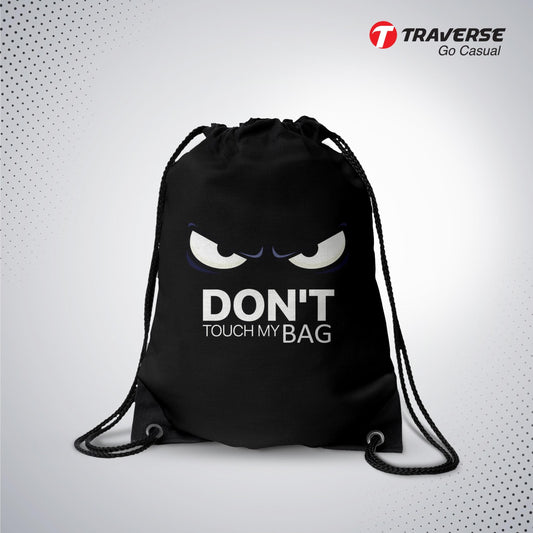 Don't Touch My Bag Digitally Printed Drawstring Bag