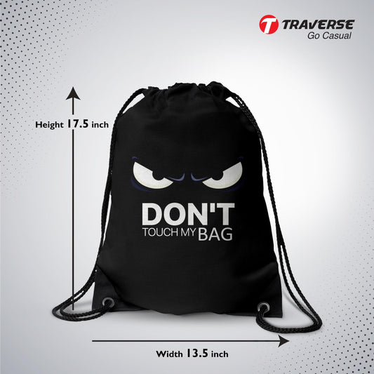 Don't Touch My Bag Digitally Printed Drawstring Bag
