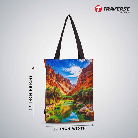 Traverse Printed Tote Bag for Women by - Market Bag, Cute Tote Bag Aesthetic Purse, Handbag